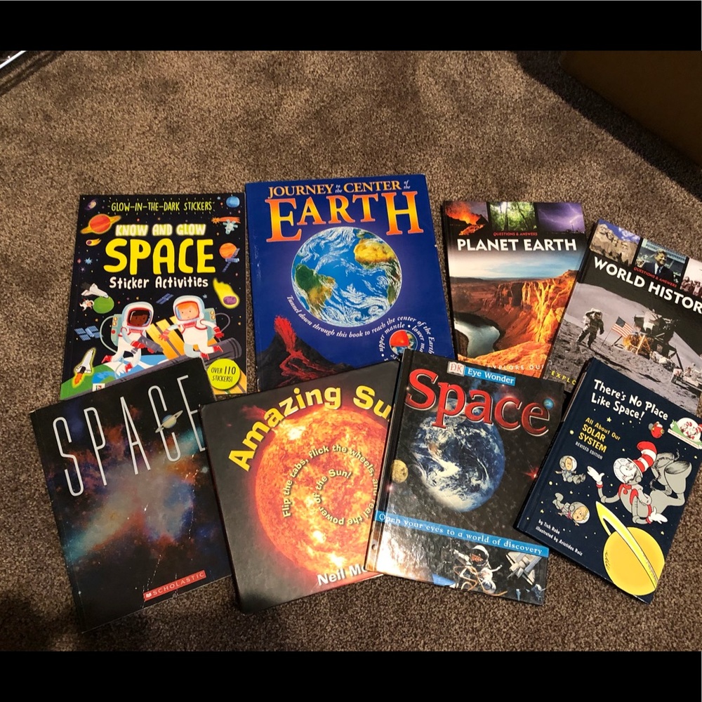 Space Sun Earth Cat in the Hat book kids bundle lot learning science sticker